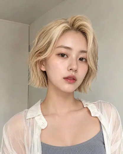 블론드 웨이브 보브