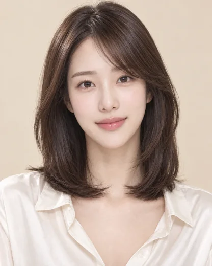 긴형 얼굴에 같은 스타일