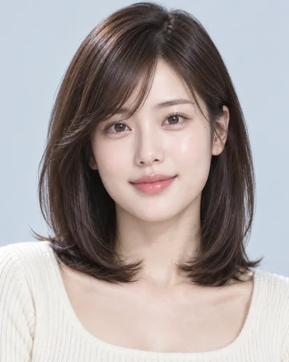 사각형 얼굴에 같은 스타일